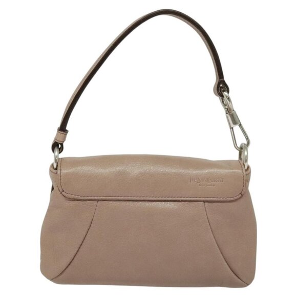 SAINT LAURENT Accessory Pouch Leather Beige Silver Auth - Picture 3 of 16